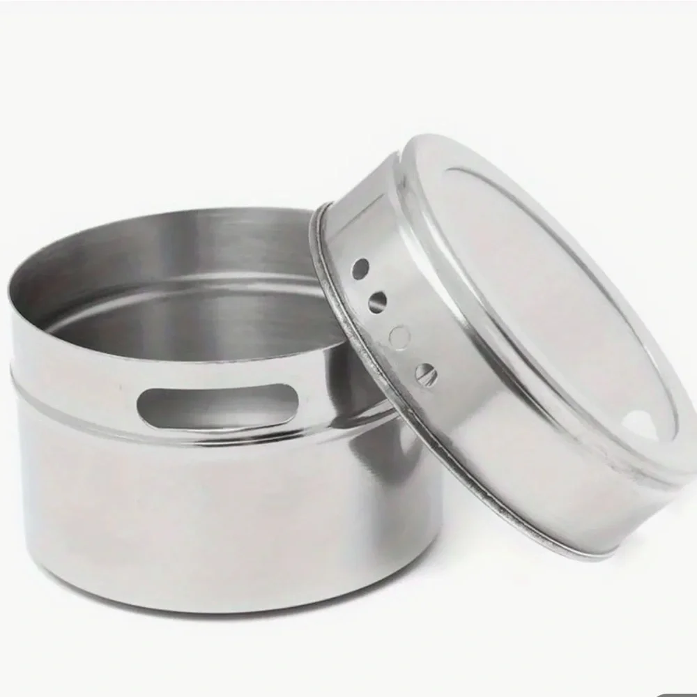 Stainless Steel Magnetic Spice Jars Set NIB